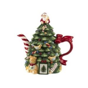 Spode Tree Shaped Teapot & Lid in the Christmas Tree Pattern